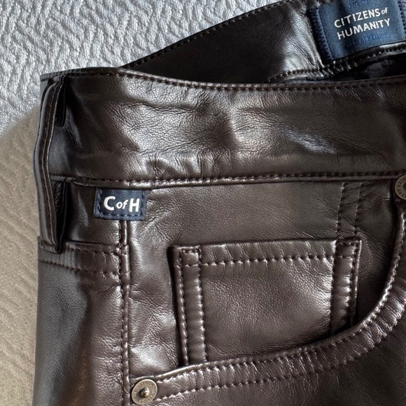 NWT Brown Citizens of Humanity Leather Bootcut Lilah Pants Sz 28 - Picture 12 of 16
